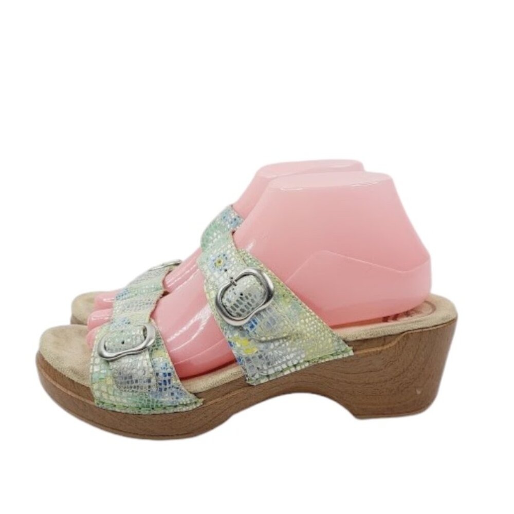 Dansko Women's Mint Green Sophie Dual Strap Block Heel Slide Sandal Size 9